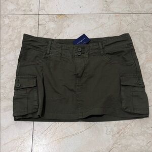 Brandy Melville Olive Green Cargo Mini Skirt